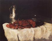 Karl Schuch Lobster with Pewter Jug and Wineglass china oil painting reproduction